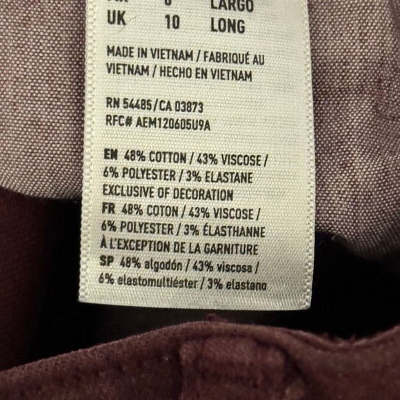 American Eagle Super Hi Rise Jegging Burgundy Distressed Skinny Jeans Sz 6 Long - Picture 11 of 16